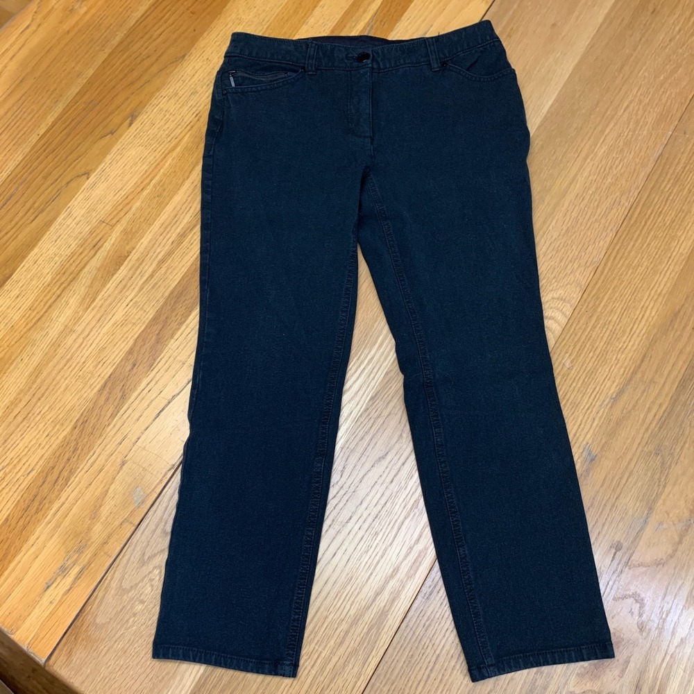 Chicos So Slimming Ankle Pants Black Size 2 Straight‎ Leg Stretch Tummy Control